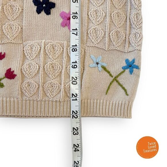 Vintage Knit Grandma Sweat with Floral Embroidery - Picture 8 of 9